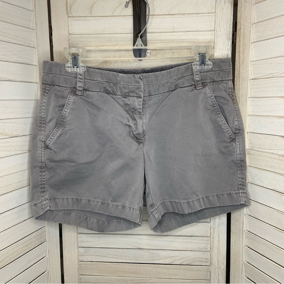 J. Crew Pants - J Crew Chino Light Faded Gray Wash Mid Rise Cotton Shorts Sz 4